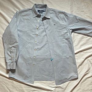 Light bluish/grey vineyard vines “whale shirt” button down